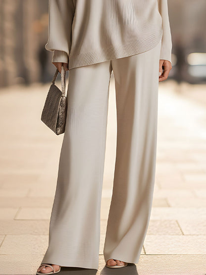Mooyius Presents The  Ribbed Knit Relaxed Two-Piece Set